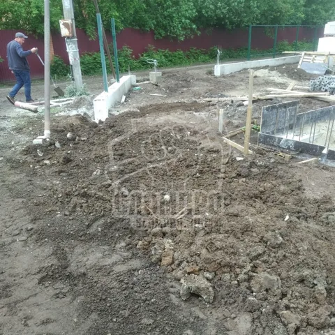 Демонтаж фундамента забора в СНТ Быковка