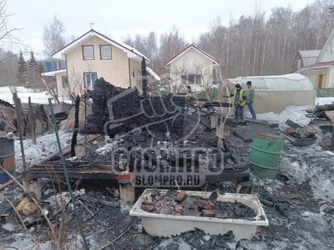 Демонтаж сгоревшей бани в Подольске